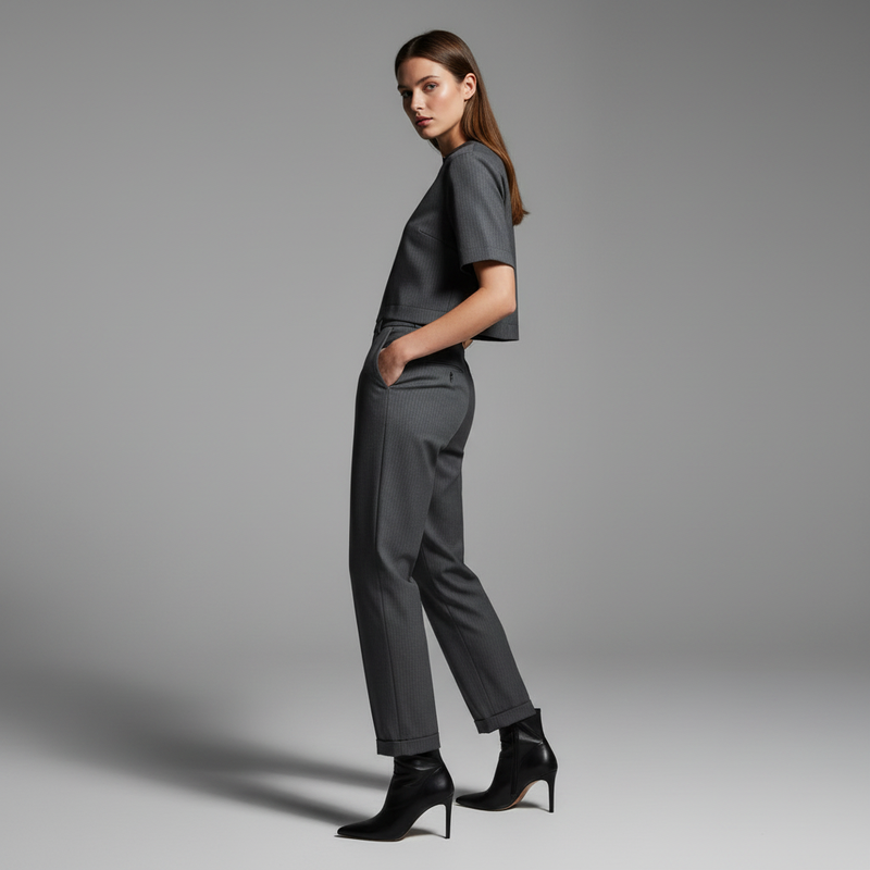 Black Pants | Women's High Waist Suit Trousers