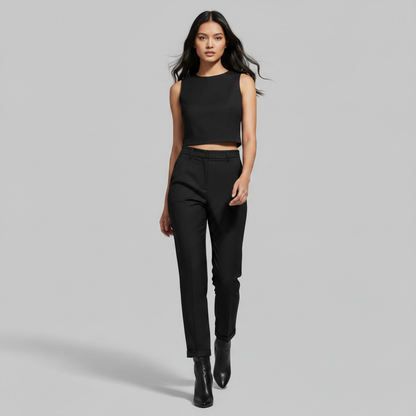Black Pants | Women's High Waist Suit Trousers