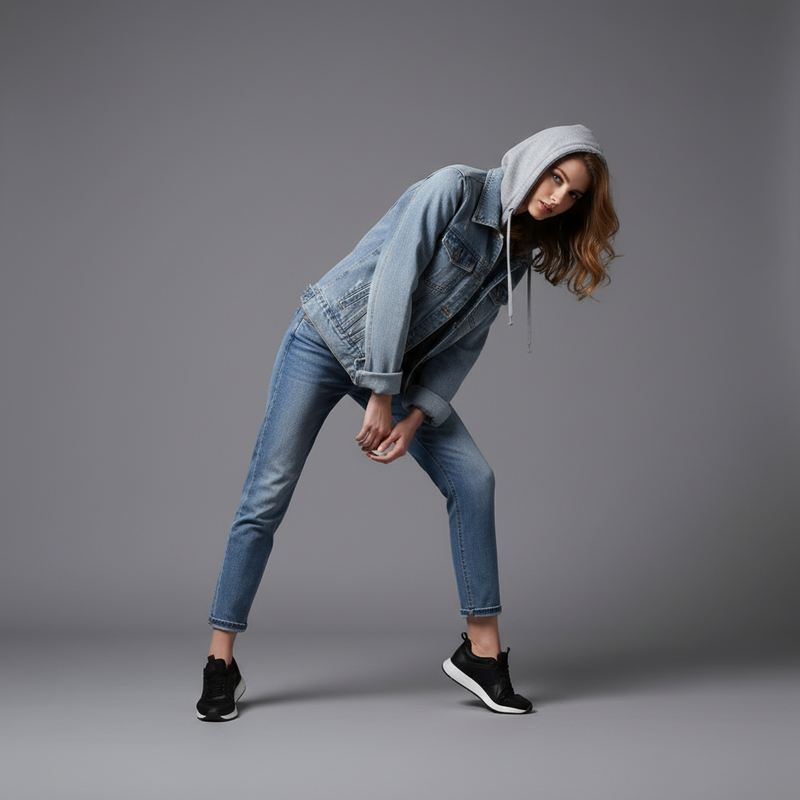 Denim Jacket with Removable Hood | Women's Jacket
