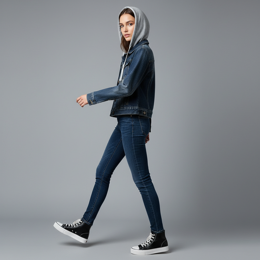 Denim Jacket with Removable Hood | Women's Jacket