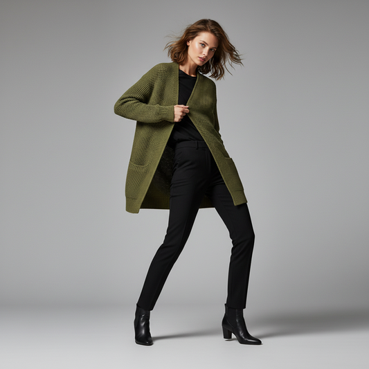 Elegant Black Women's Cardigan | Stylish Layering Piece