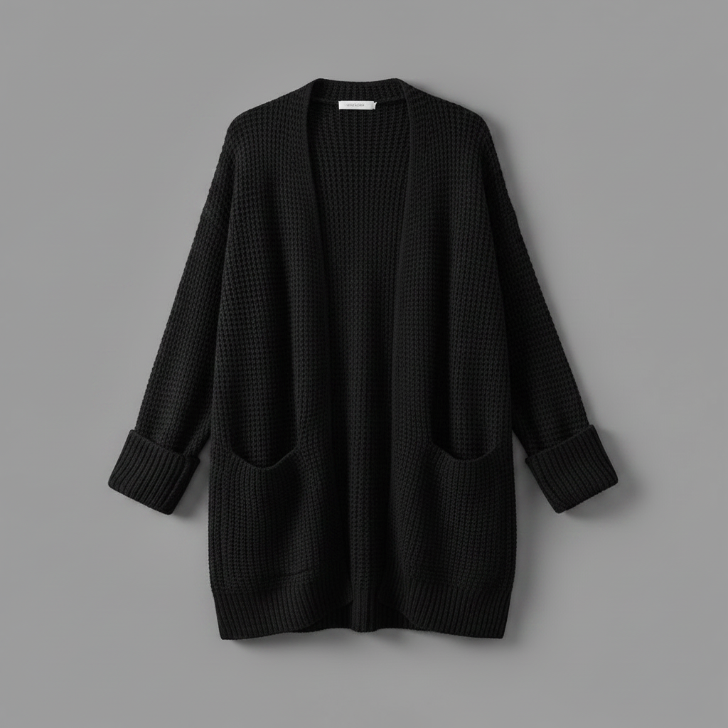 Elegant Black Women's Cardigan | Stylish Layering Piece