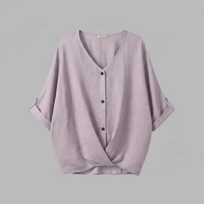 Elegant V-Neck Blouse | Women's Long Sleeve Tops
