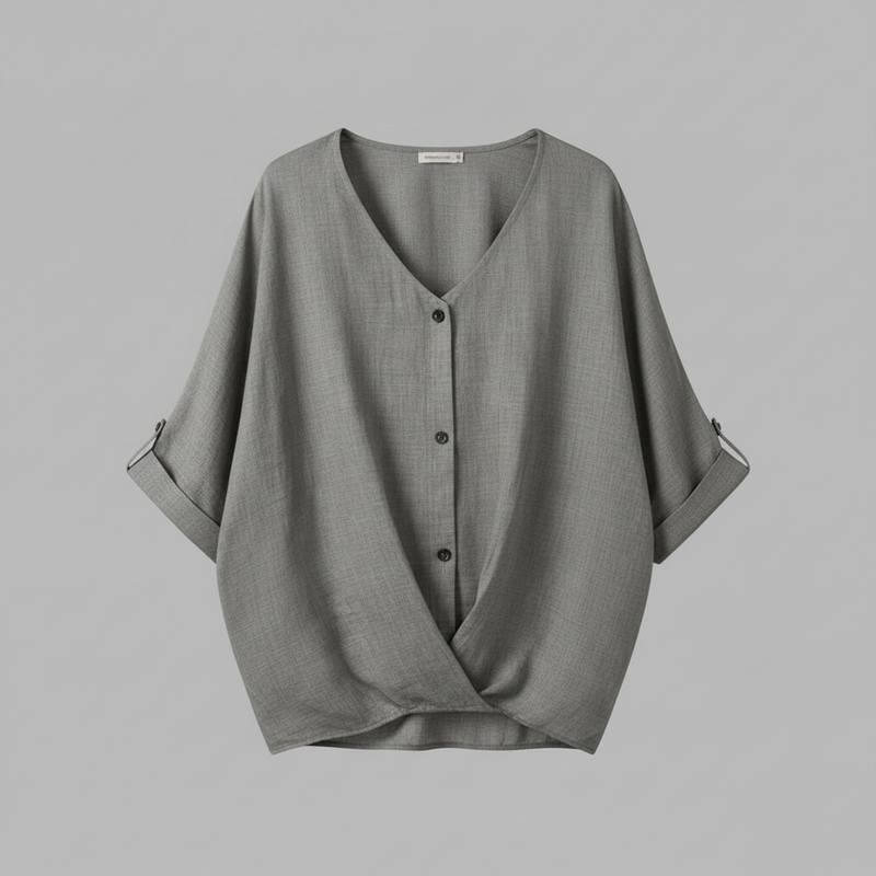 Elegant V-Neck Blouse | Women's Long Sleeve Tops