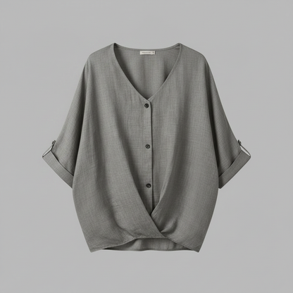 Elegant V-Neck Blouse | Women's Long Sleeve Tops