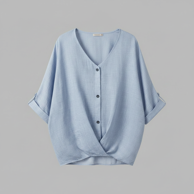 Elegant V-Neck Blouse | Women's Long Sleeve Tops