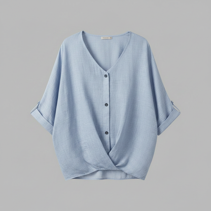 Elegant V-Neck Blouse | Women's Long Sleeve Tops