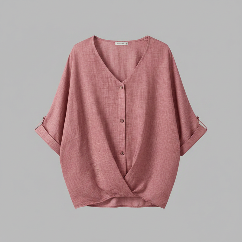 Elegant V-Neck Blouse | Women's Long Sleeve Tops