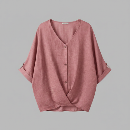 Elegant V-Neck Blouse | Women's Long Sleeve Tops
