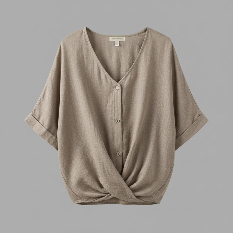 Elegant V-Neck Blouse | Women's Long Sleeve Tops