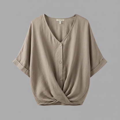 Elegant V-Neck Blouse | Women's Long Sleeve Tops