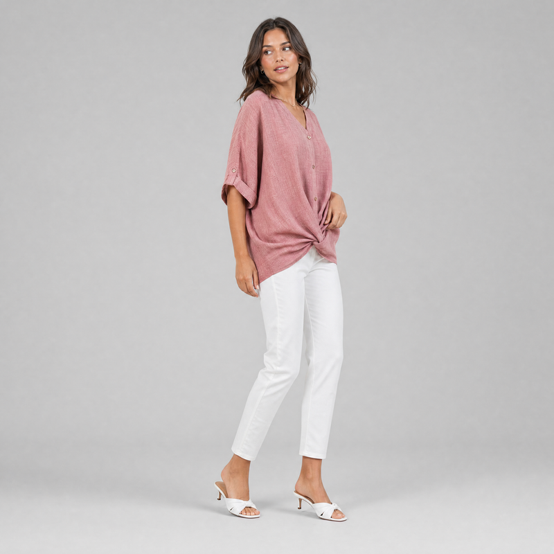 Elegant V-Neck Blouse | Women's Long Sleeve Tops