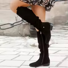 Women's Comfortable Knee High Side Zipper Boots