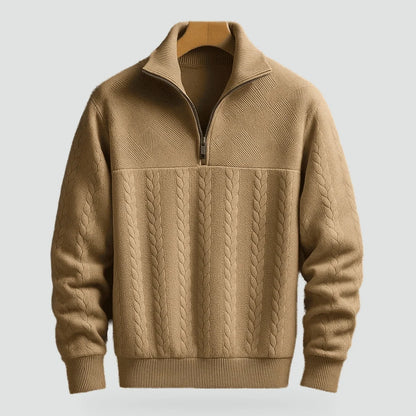 Men's Classic Cable Knit Half-Zip Sweater 0