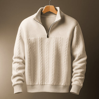 Men's Classic Cable Knit Half-Zip Sweater 1