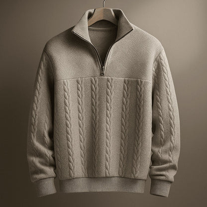 Men's Classic Cable Knit Half-Zip Sweater 3
