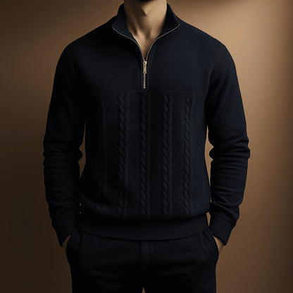 Men's Classic Cable Knit Half-Zip Sweater 6