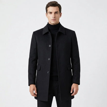 Men's Classic Tailored Mid-Length Overcoat 0