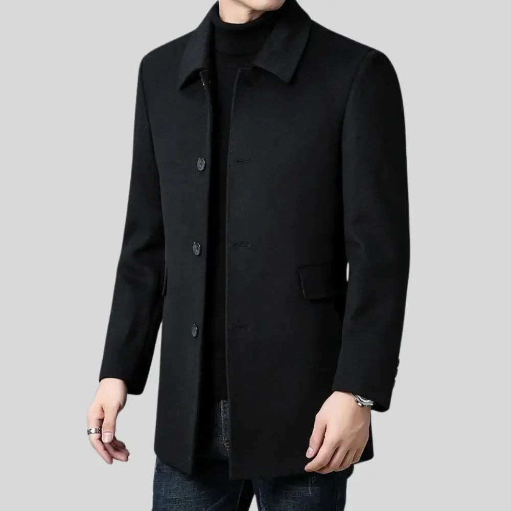 Men's Classic Tailored Mid-Length Overcoat 4