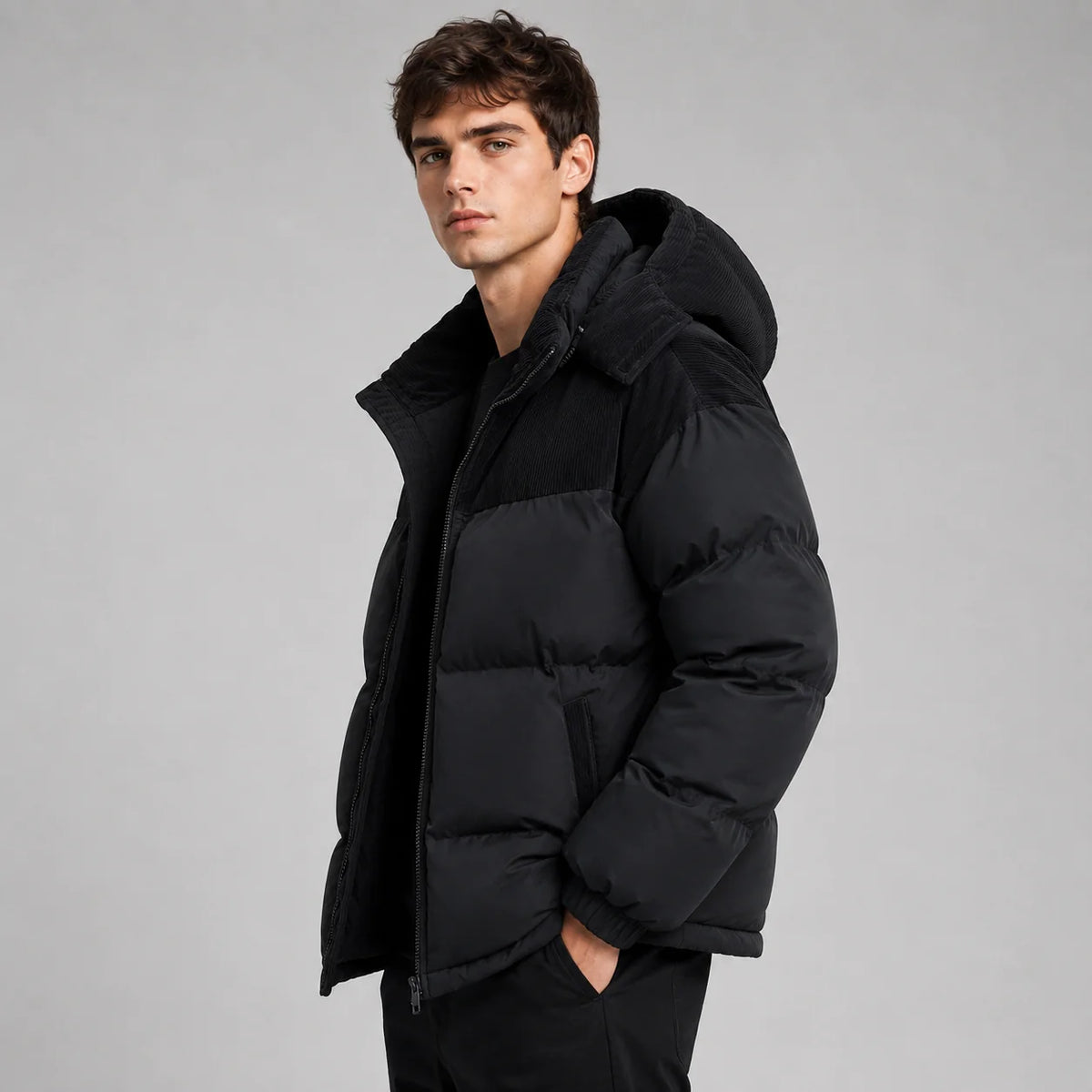 Men's Padded Hooded Oversized Winter Puffer Jacket