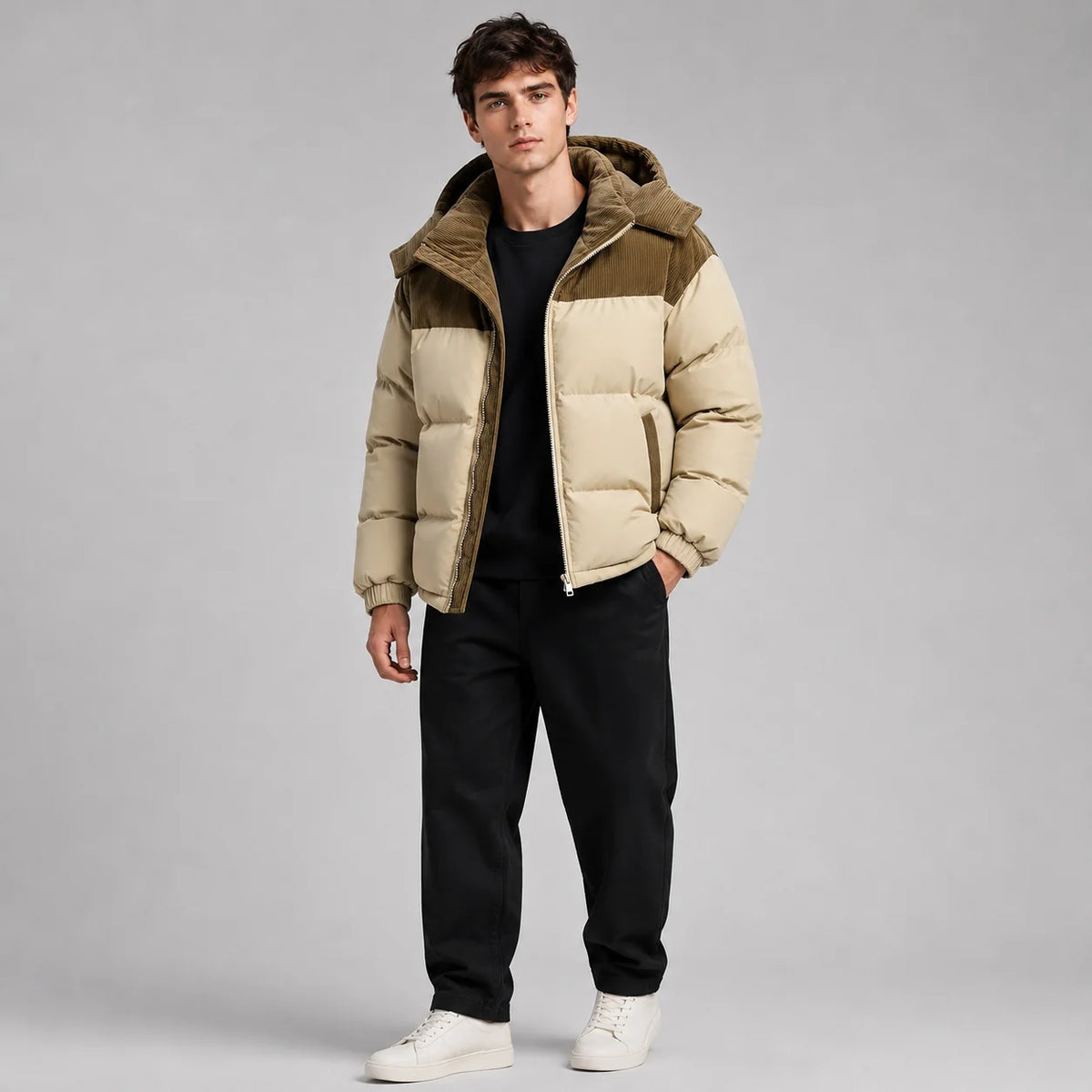 Men's Padded Hooded Oversized Winter Puffer Jacket