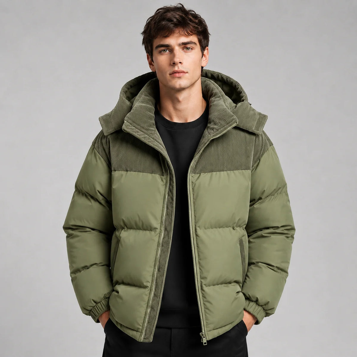 Men's Padded Hooded Oversized Winter Puffer Jacket
