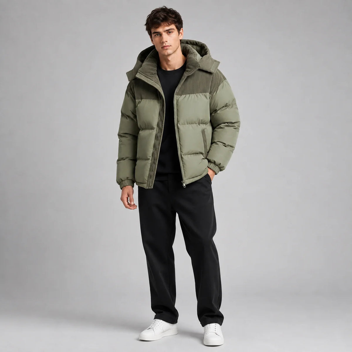 Men's Padded Hooded Oversized Winter Puffer Jacket