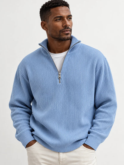 Men's Quarter-Zip Ribbed Sweater 1