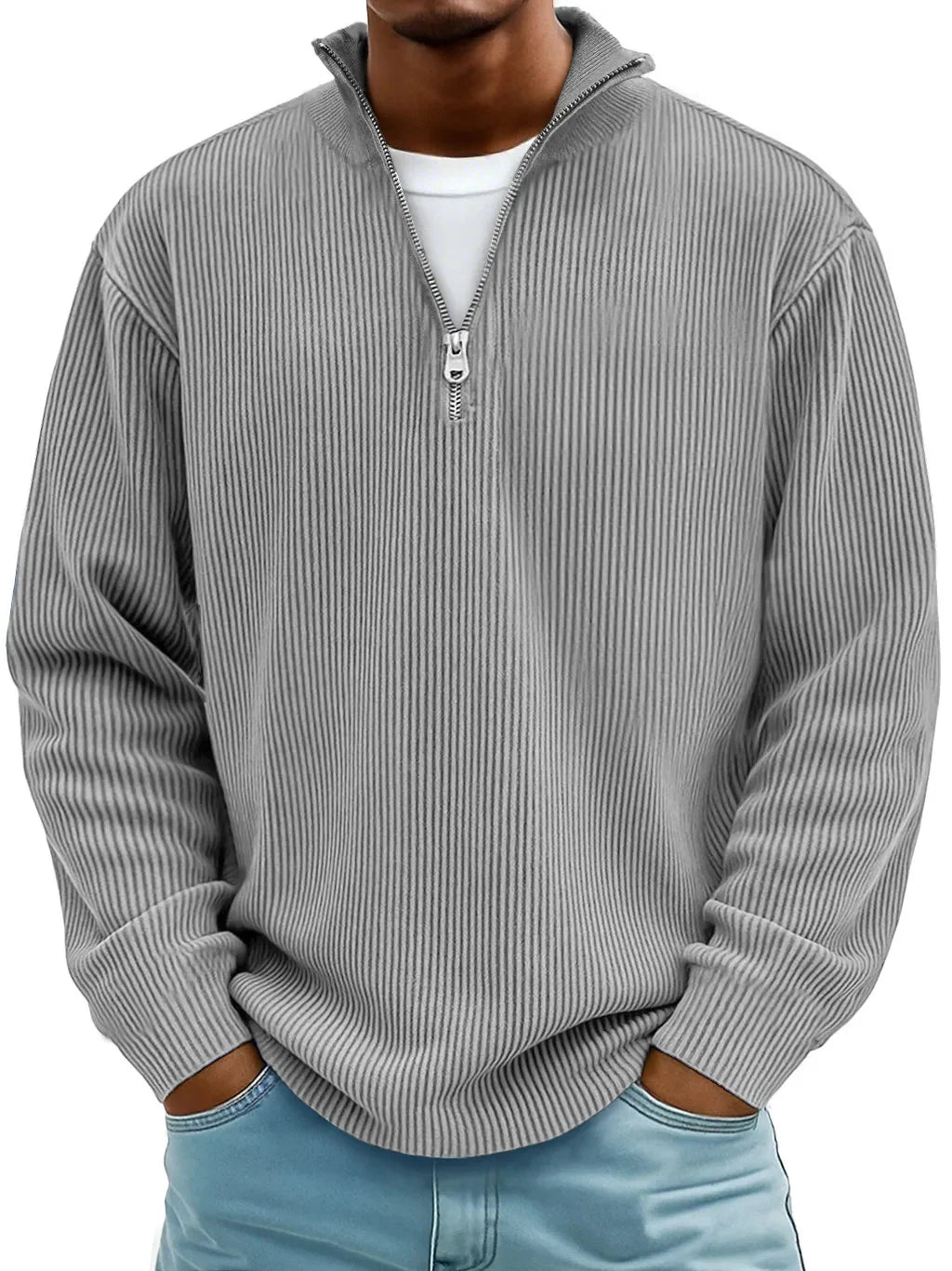 Men's Quarter-Zip Ribbed Sweater 2
