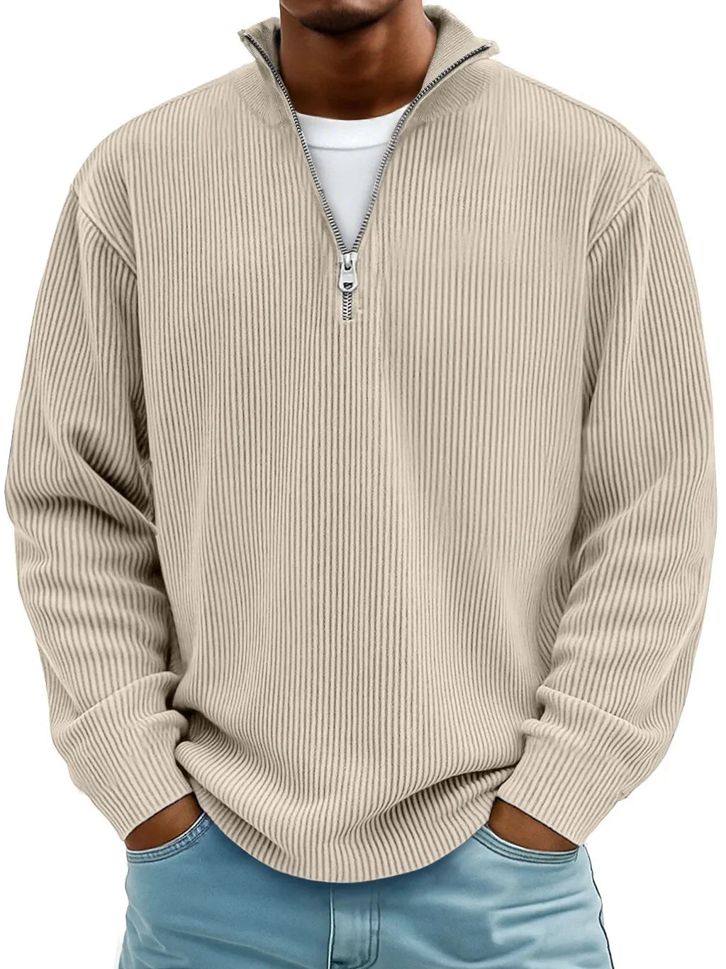 Men's Quarter-Zip Ribbed Sweater 3