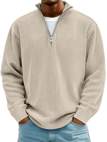 Men's Quarter-Zip Ribbed Sweater 3