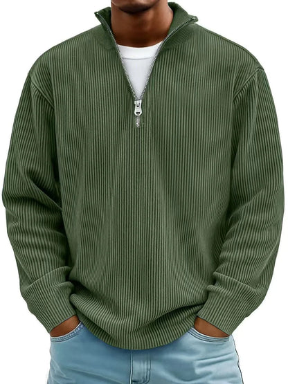 Men's Quarter-Zip Ribbed Sweater 8