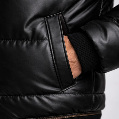 Men's Quilted Fur Collar Winter Puffer Jacket
