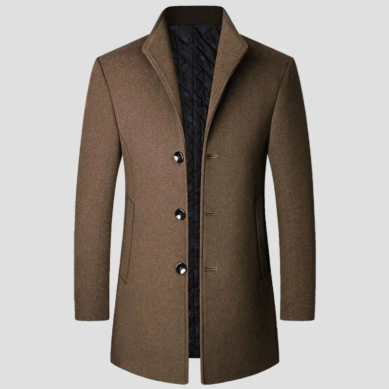 Men's Quilted Single-Breasted Winter Coat 0
