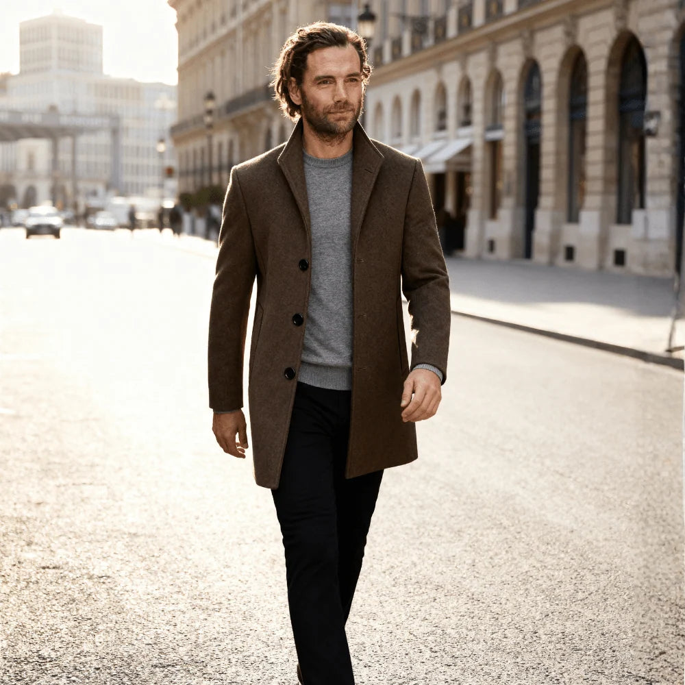 Men's Quilted Single-Breasted Winter Coat 2