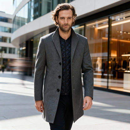 Men's Quilted Single-Breasted Winter Coat 4
