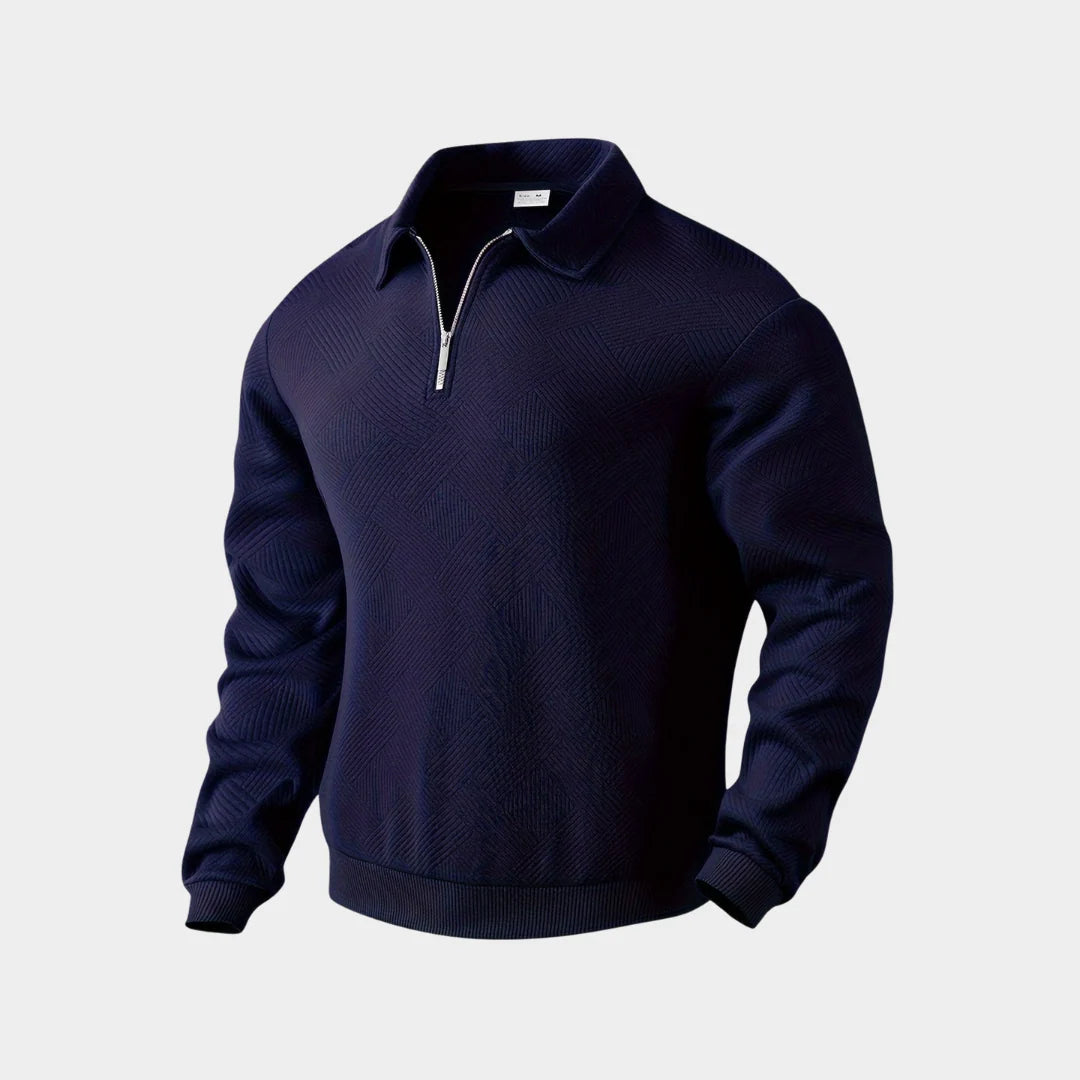 Men's Relaxed Fit Quarter-Zip Geometric Sweater 3