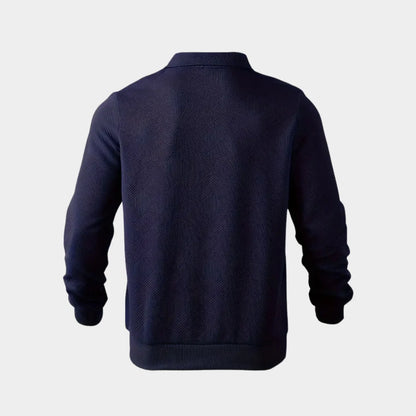 Men's Relaxed Fit Quarter-Zip Geometric Sweater 4