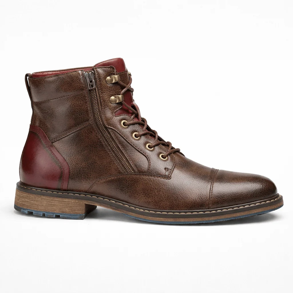 Men's Retro Ankle-Length Zipper Boots 1