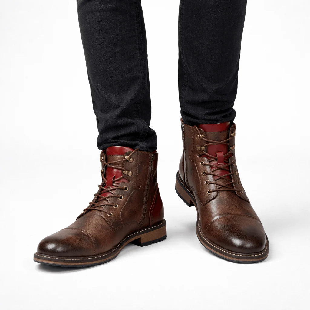 Men's Retro Ankle-Length Zipper Boots 3