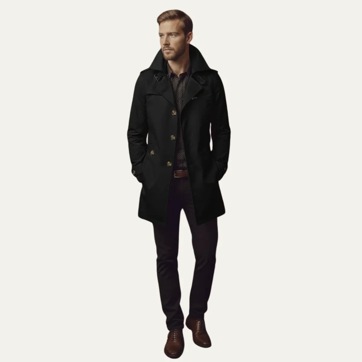 Men's Slim Fit Double-Breasted Pea Coat 6