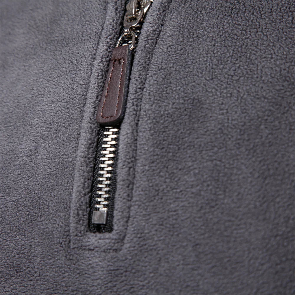Men's Warm High Collar Quarter-Zip Fleece Jacket 2
