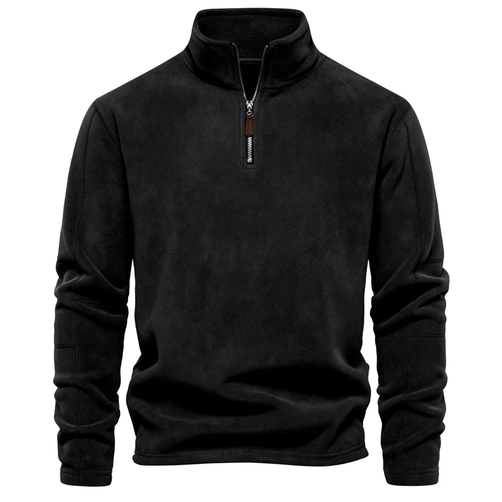 Men's Warm High Collar Quarter-Zip Fleece Jacket 5
