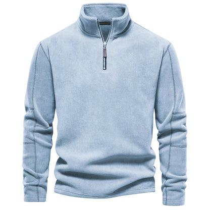 Men's Warm High Collar Quarter-Zip Fleece Jacket 6