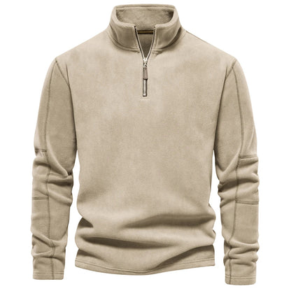 Men's Warm High Collar Quarter-Zip Fleece Jacket 7