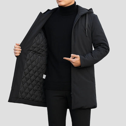 Men's Waterproof Quilted Hooded Winter Parka 0