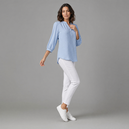 Silk Patchwork Blouse | Women's Long Sleeve Fashion Top
