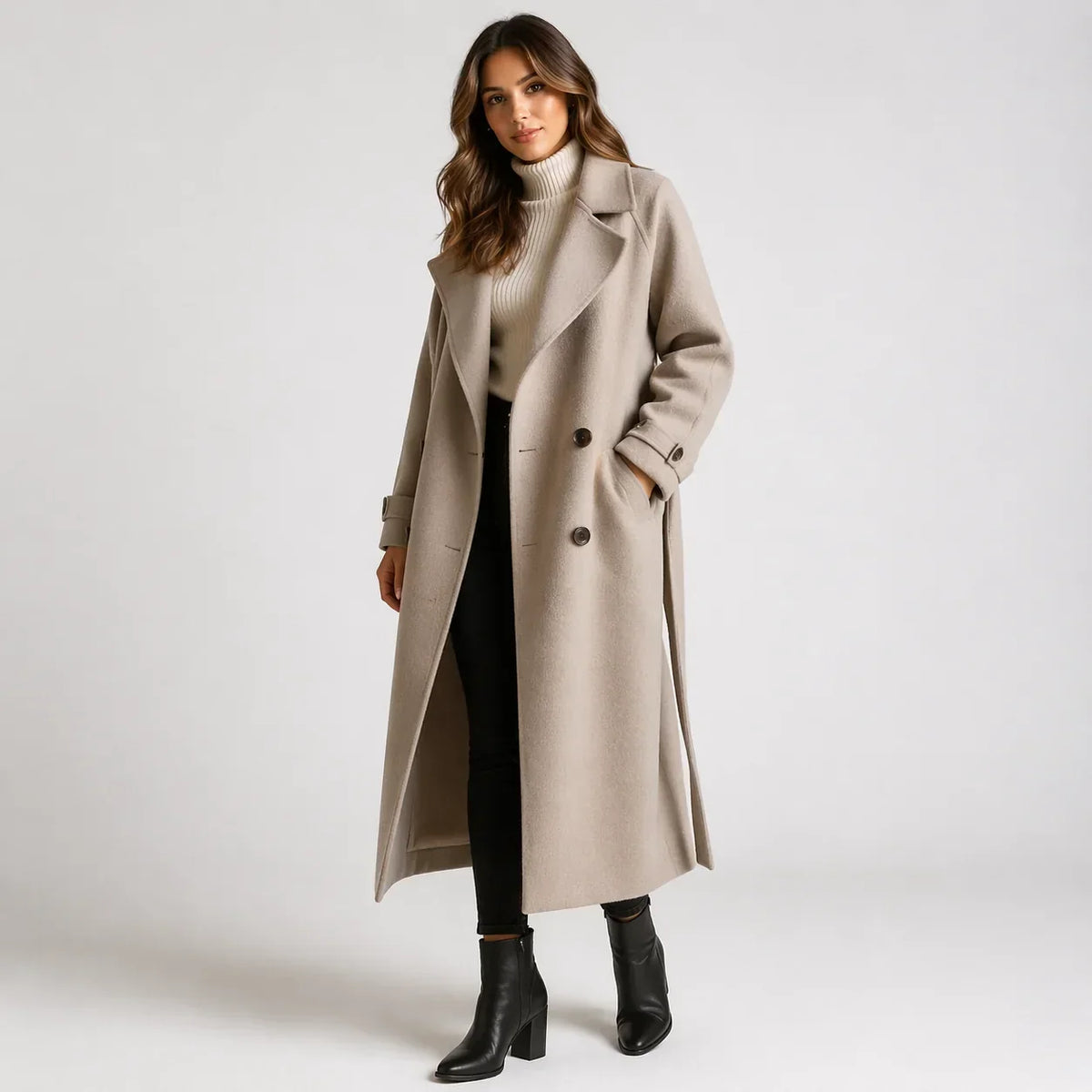Women's Classic Longline Button-Up Winter Coat 0
