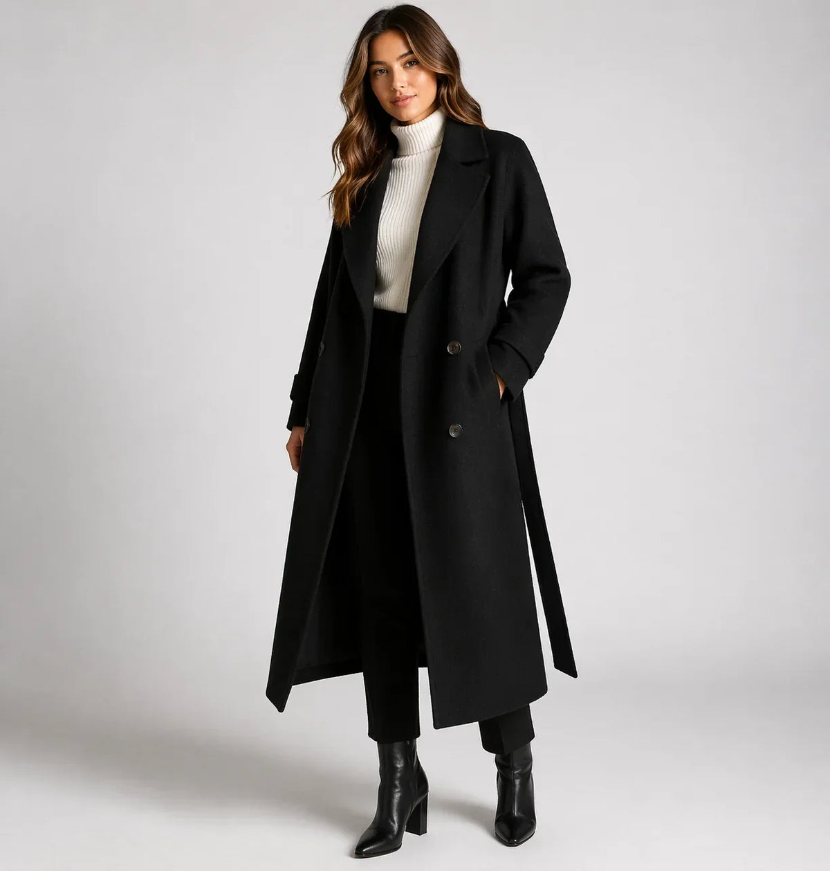 Women's Classic Longline Button-Up Winter Coat 3
