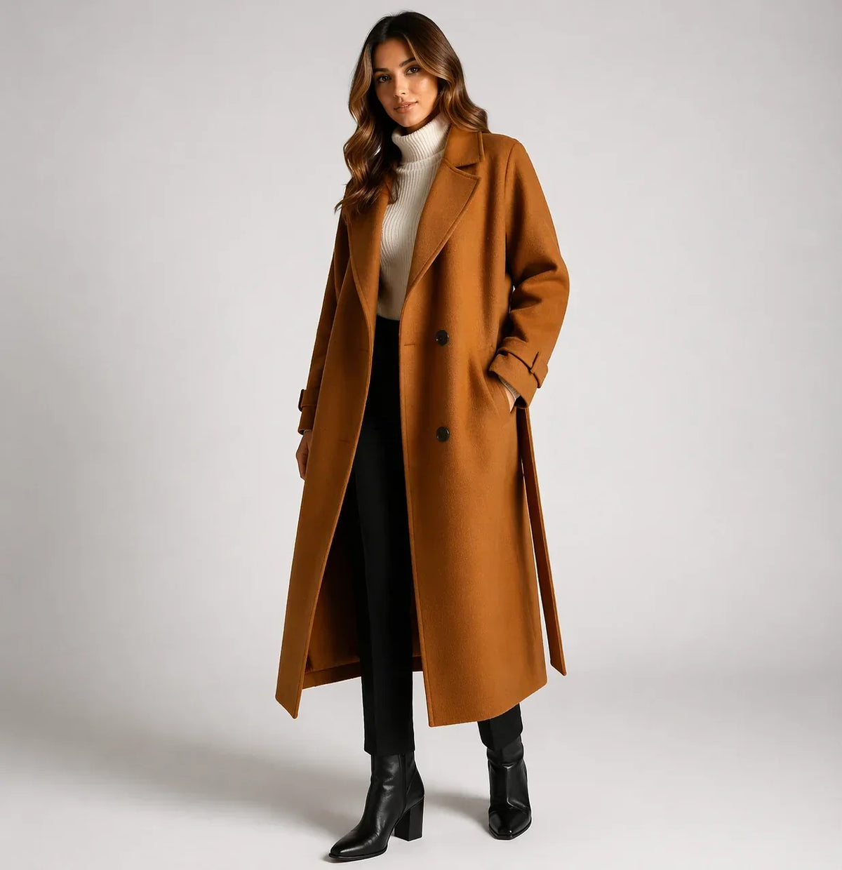 Women's Classic Longline Button-Up Winter Coat 4
